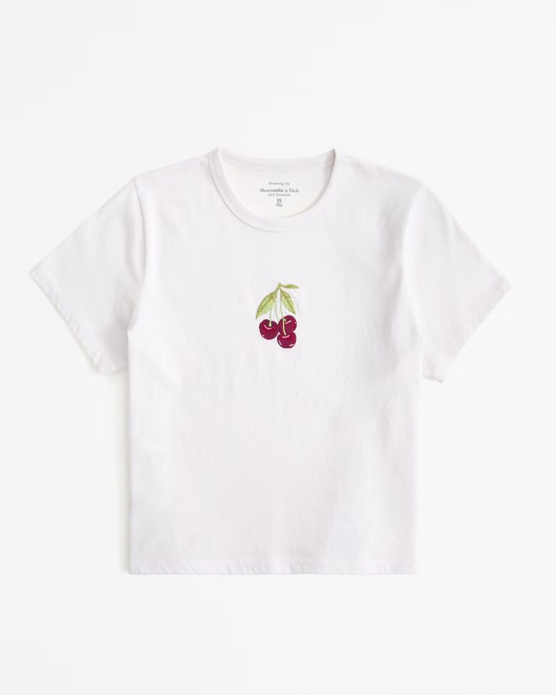 Short-Sleeve Cherry Graphic Skimming Tee | Abercrombie & Fitch (US)