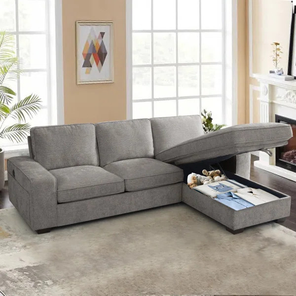 Mahwah 98'' Chenille Square Arm Sofa | Wayfair North America