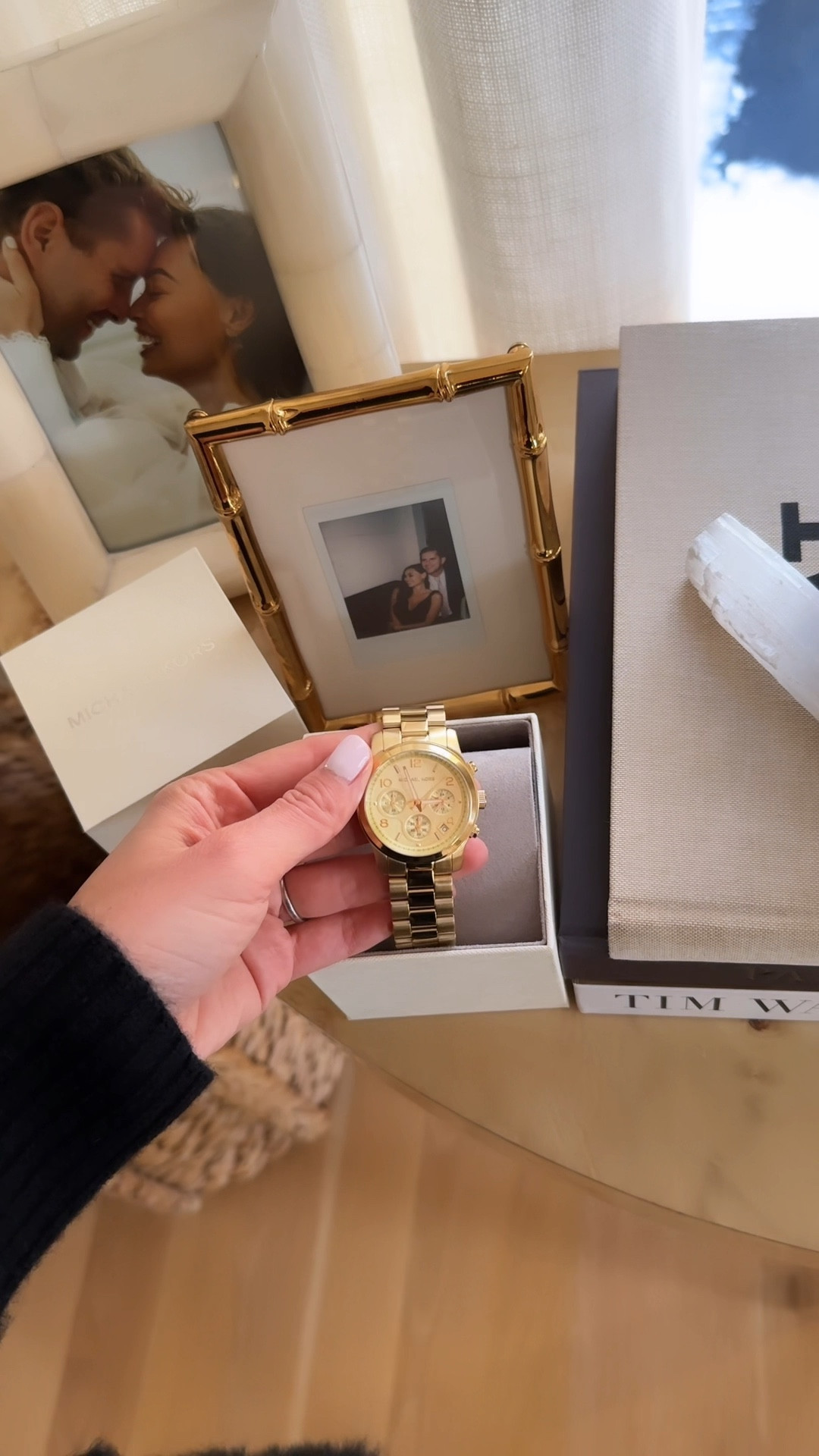 A Michael Kors gold watch. Classic accessories, watches, gold jewelry. 

#LTKstyletip #LTKSeasonal #LTKVideo