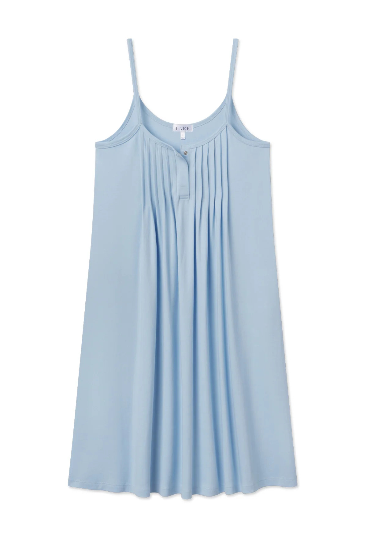 Maternity Pima Pleat Neck Nightgown in French Blue | Lake Pajamas