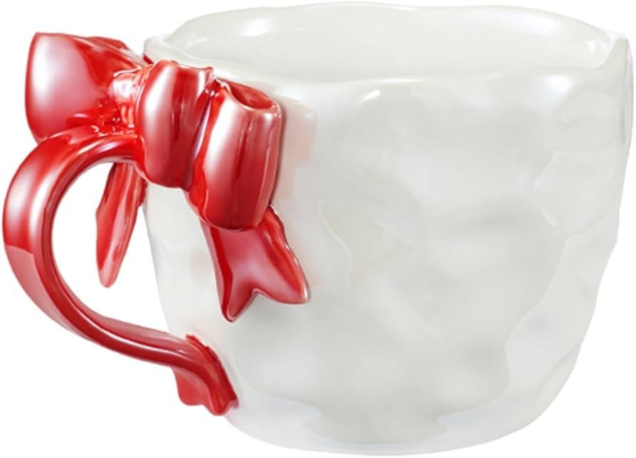 Customized Coffee Mug, 11oz Cute Red Bow Demitasse Cup for Tea Milk Oatmeal, Birthday Gifts for W... | Amazon (US)