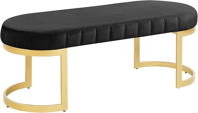 Morden Fort Upholstered Velvet Ottoman Bench Footrest for Entryway, Bedroom, Living Room 50" L wi... | Amazon (US)