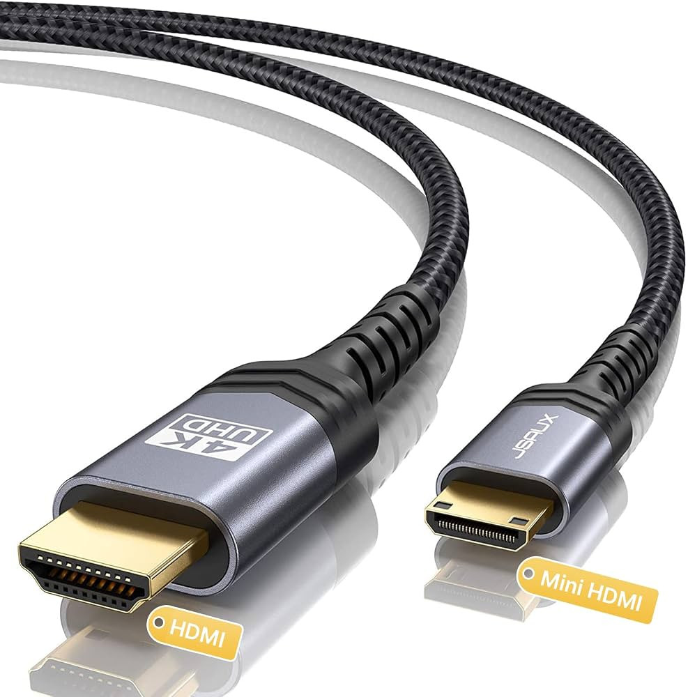 JSAUX Mini HDMI to HDMI Cable 6FT, [Aluminum Shell, Braided] High Speed 4K 60Hz HDMI 2.0 Cord, Co... | Amazon (US)
