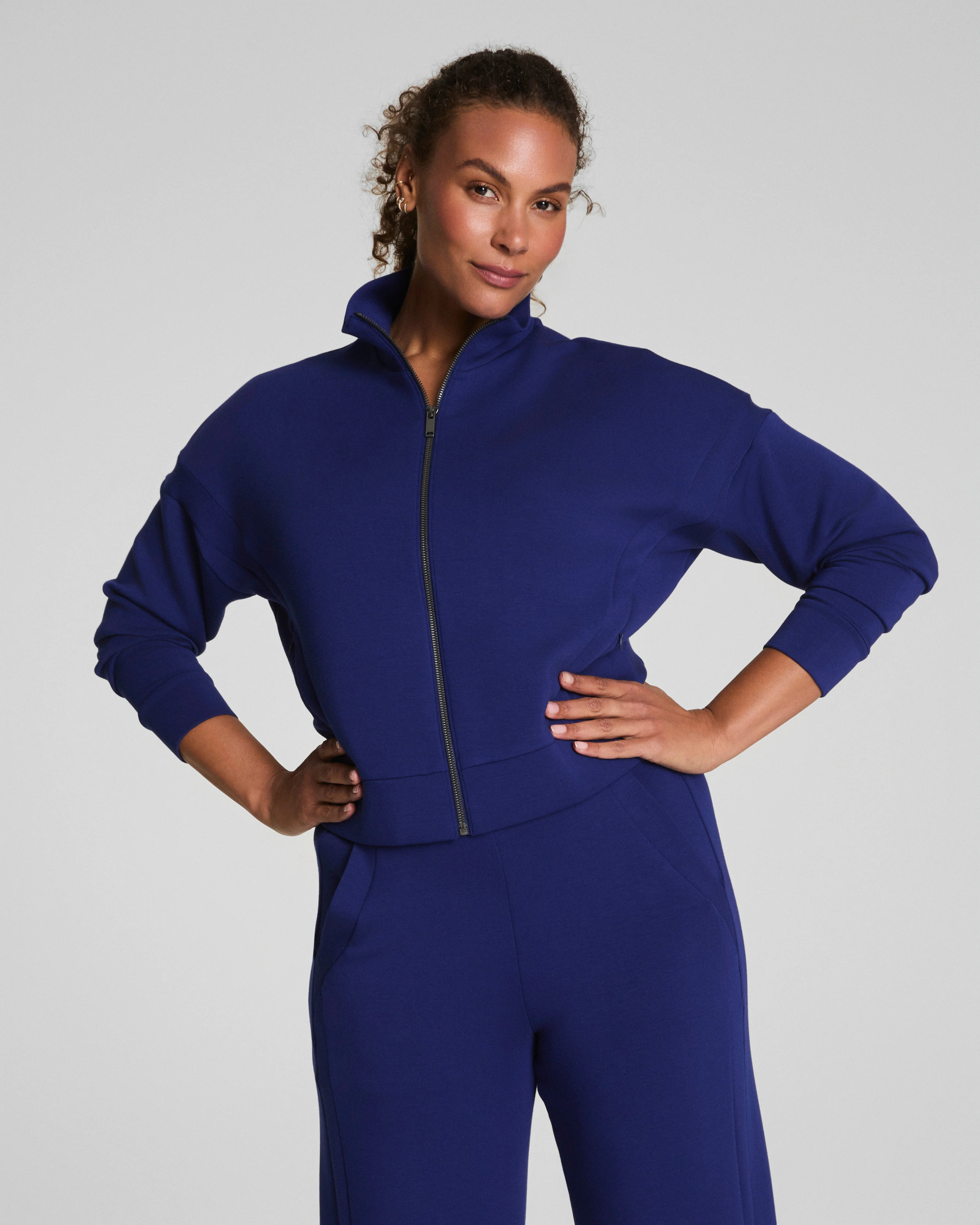Spanx Women's SPANX AirEssentials Track Jacket in Midnight Iris | Spanx