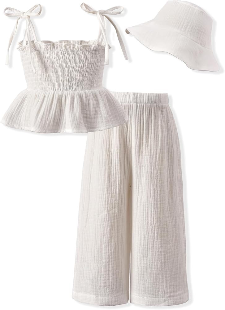 Aalizzwell Toddler Girls Summer Outfit with Hat 1-5 Years | Amazon (US)