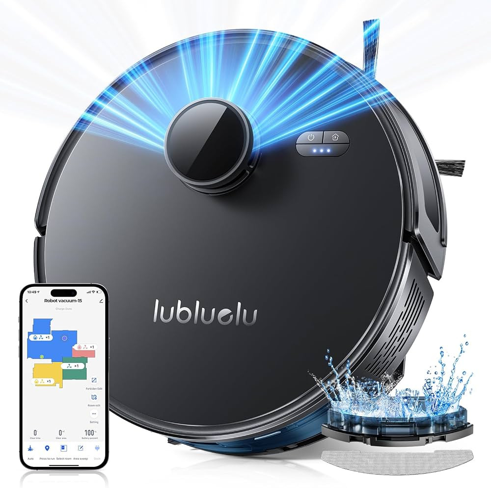 Lubluelu L15 Robot Vacuum 5000Pa,3 in 1 Robot Vacuum and Mop Combo,LiDAR Navigation,5 Maps,30 No-... | Amazon (US)
