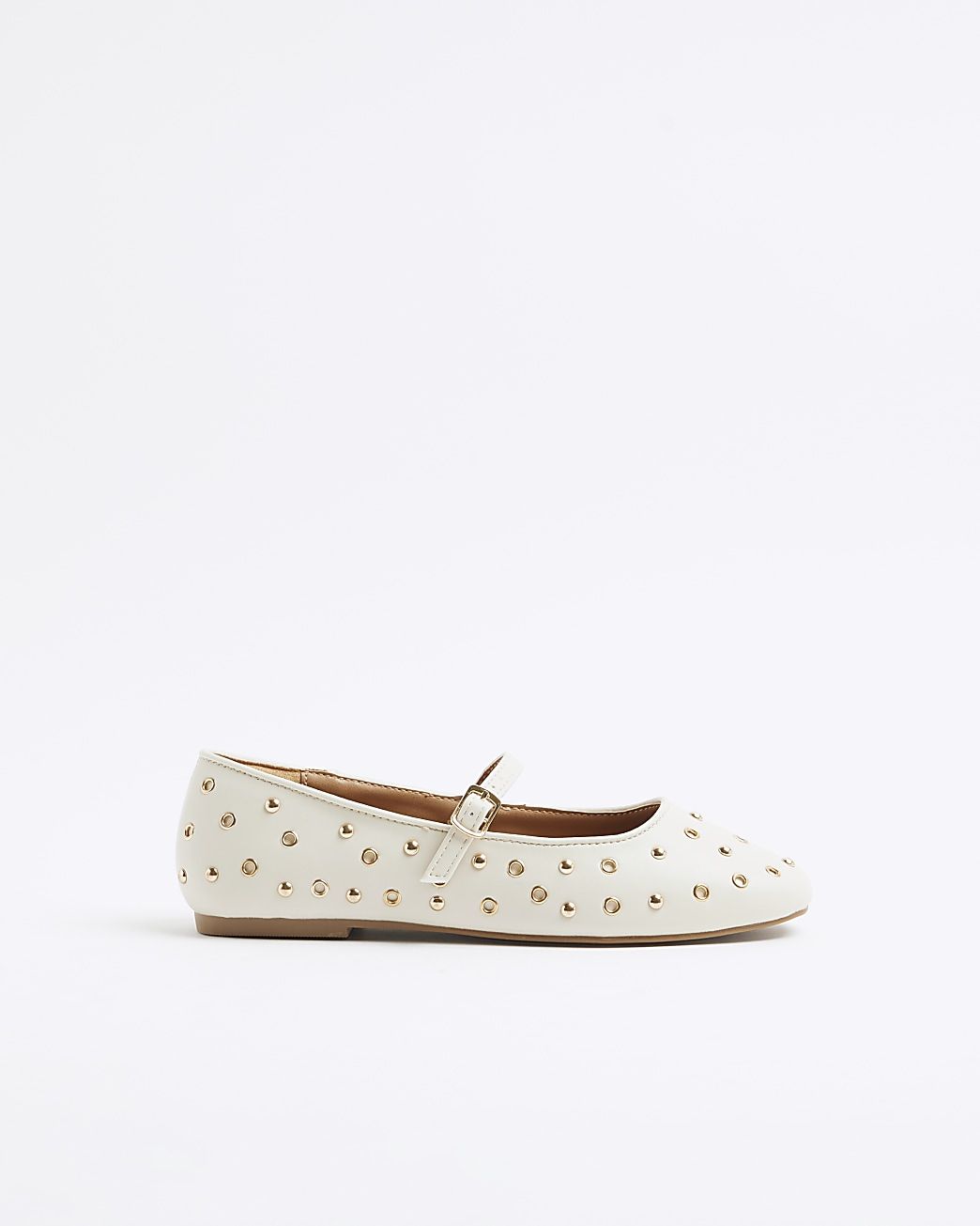 Cream Studded Ballet Shoes | River Island (UK & IE)