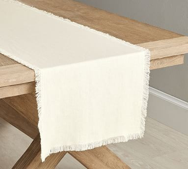 Frayed Linen Table Runner | Pottery Barn (US)
