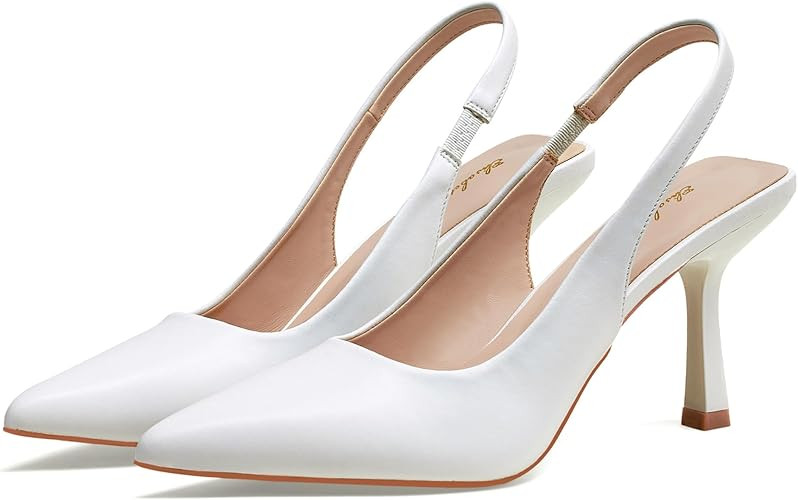 Elisabet Tang 3.14 in Trendy Slingback Stiletto Pumps for Women - Sexy Slip on Pointed Closed Toe... | Amazon (US)