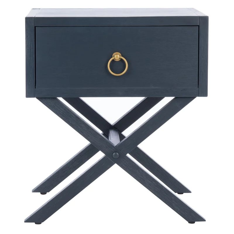 Navy Commer Solid + Manufactured Wood Nightstand | Wayfair North America