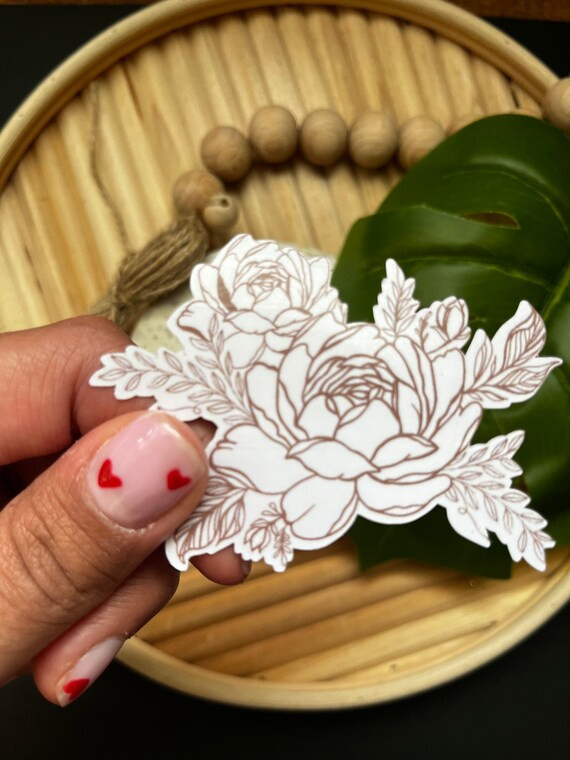 Floral Sticker  Flower Sticker  Cute Sticker  Hand Drawn | Etsy | Etsy (US)