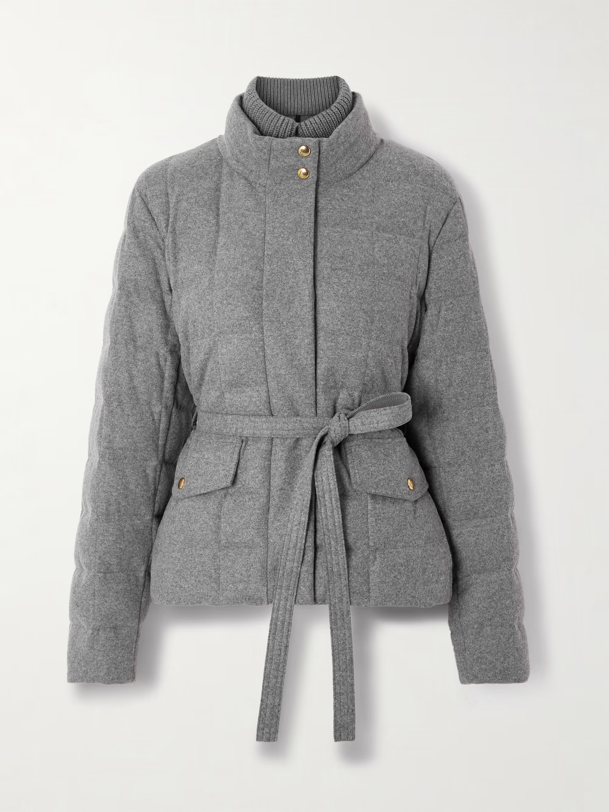 Bussettes belted quilted padded flannel down jacket | NET-A-PORTER (UK & EU)