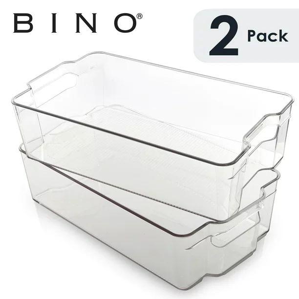BINO Stackable Plastic Organizer Storage Bins, X-Large - 2 Pack - Plastic Storage Organizer for H... | Walmart (US)