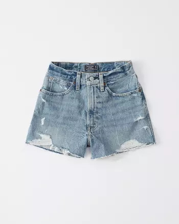 Abercrombie & Fitch Womens Ultra High Rise Denim Shorts in Light Ripped Wash - Size 26 | Abercrombie & Fitch US & UK