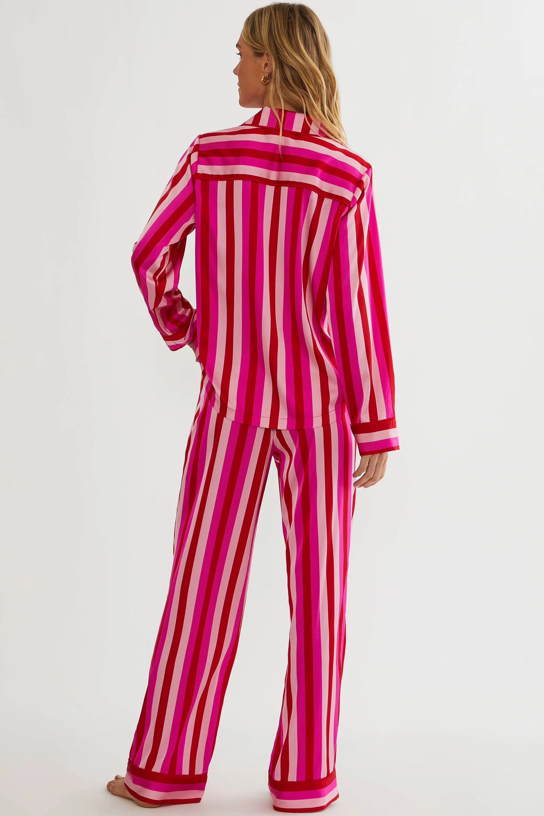 Livy Top & Connie Pant Set Pink & Red Stripe | Valentines PJ Set | Beach Riot | Beach Riot