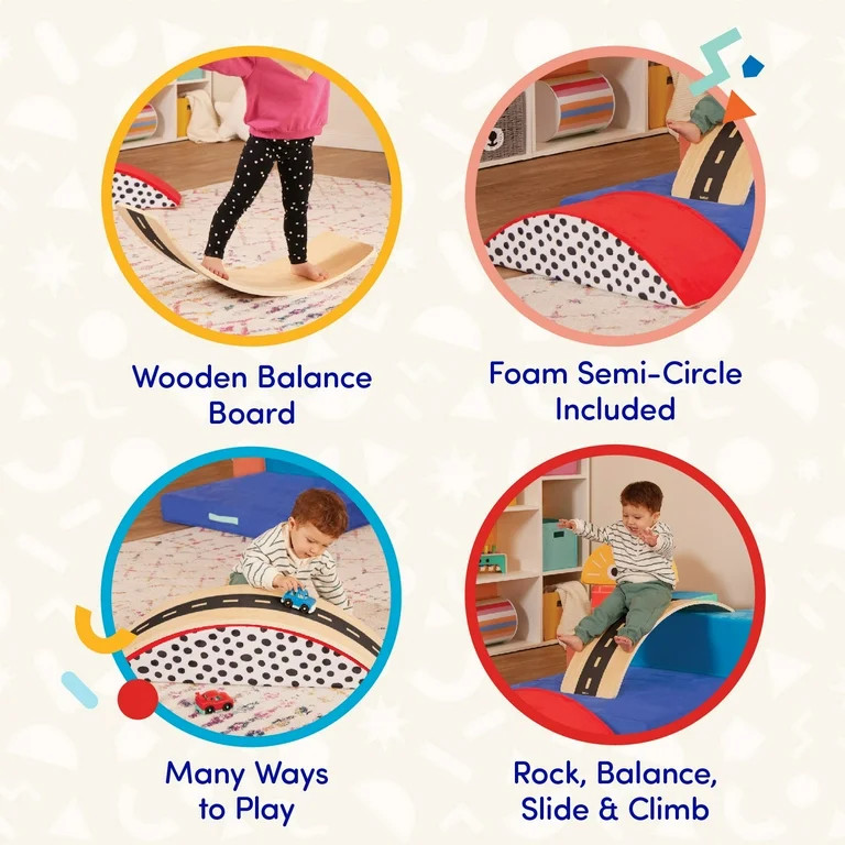 Battat Rock & Balance Wooden Board with Foam Semi-Circle New, Toddler and Preschool Toys | Walmart (US)