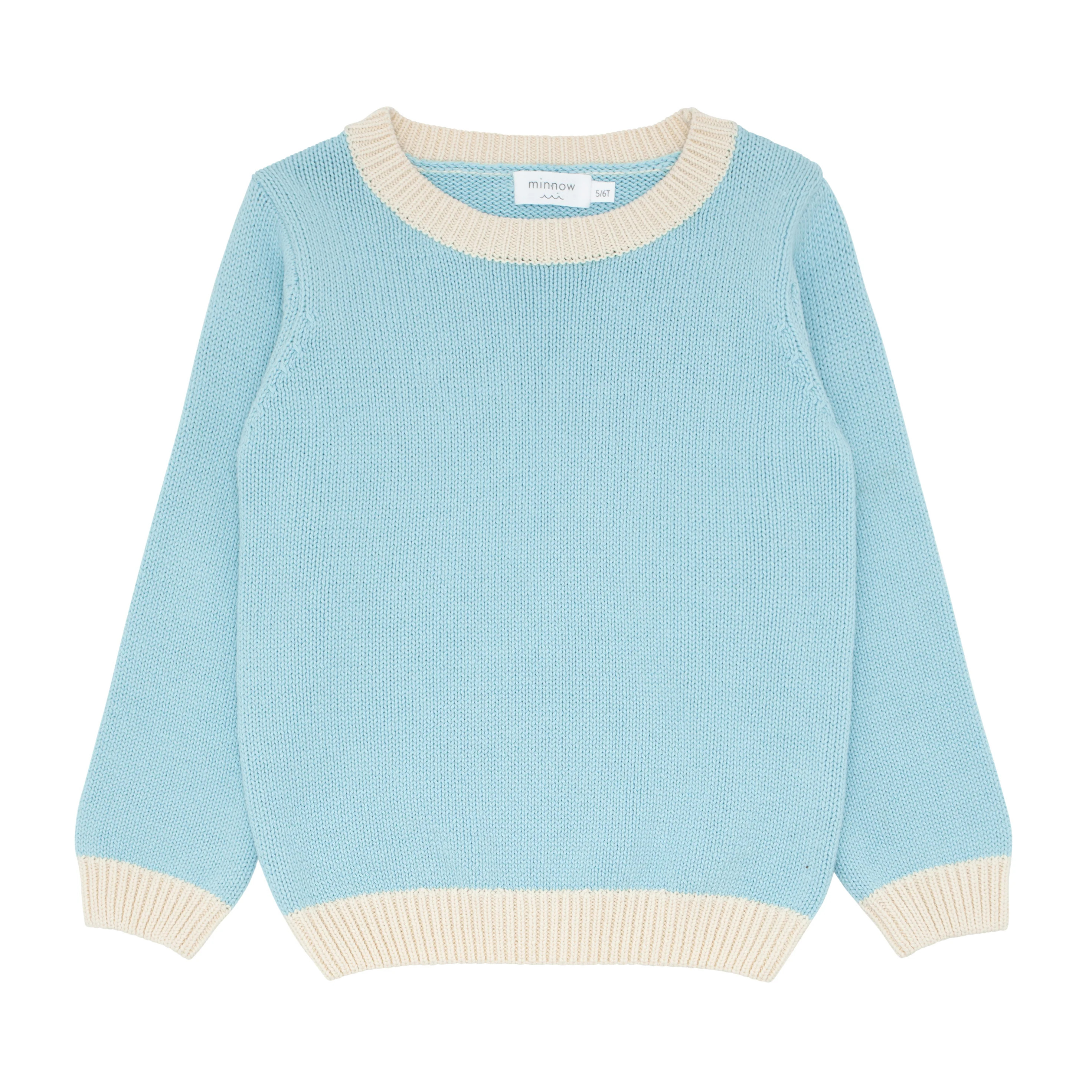 unisex pacific blue knit sweater | minnow swim | minnow