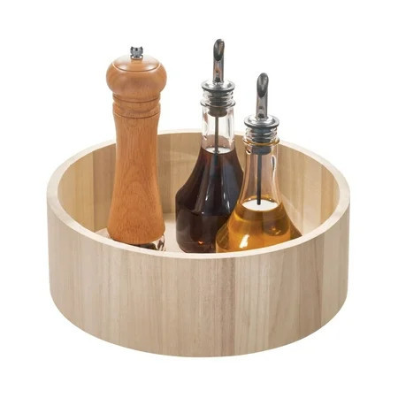 iDesign, Renewable Wood Collection in Paulownia Wood Tall 10.5" Turntable Organizer | Walmart (US)
