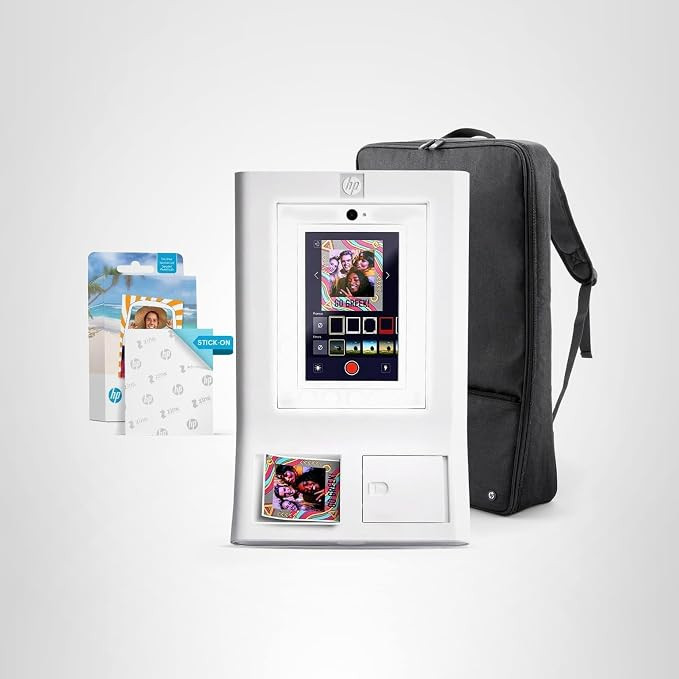 HP Sprocket Photo Booth Machine Instant Color Photo Printer (White) Starter Bundle + Zink Paper (... | Amazon (US)