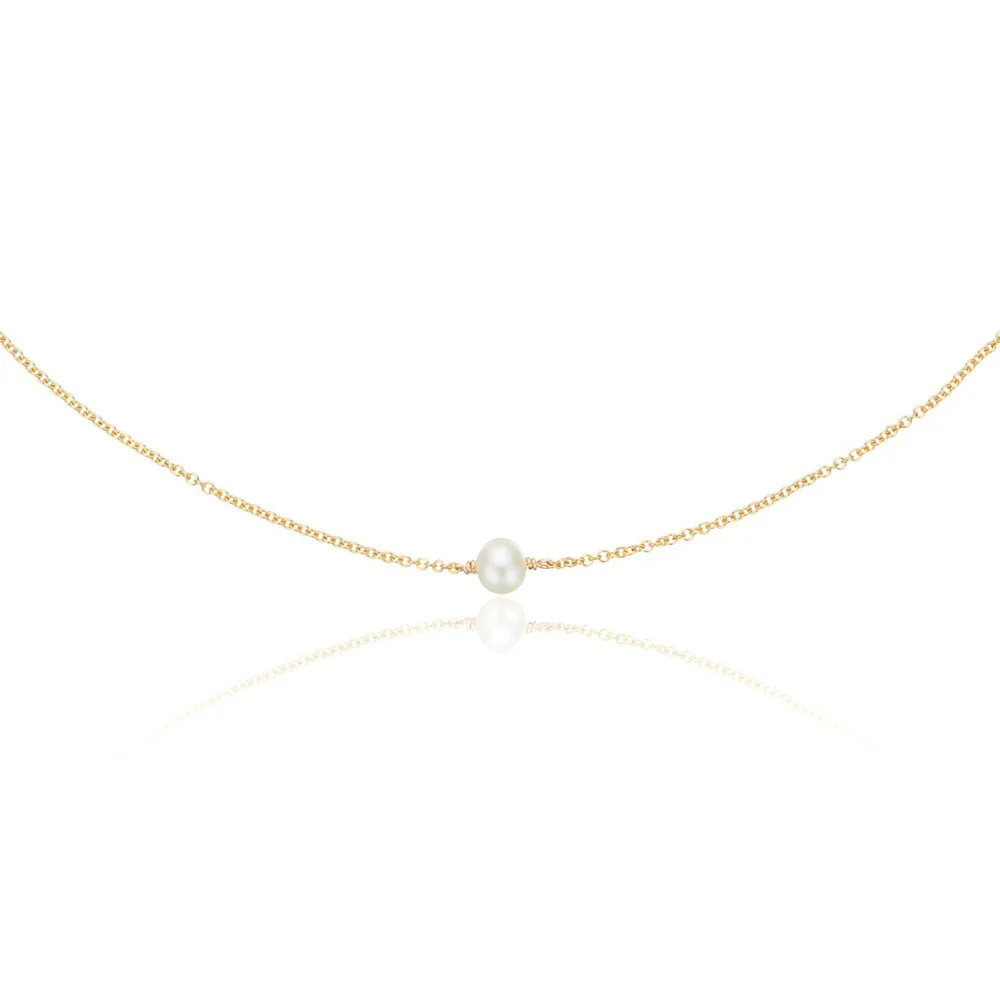 Gold Single Pearl Choker | Lily & Roo