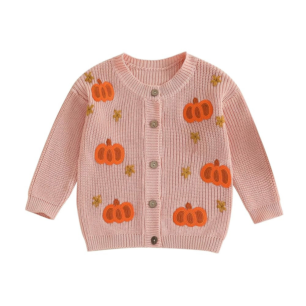 PanLidapan Baby Girl Halloween Sweater Toddler Pumpkin Cardigan Long Sleeve Button Down Cartoon K... | Amazon (UK)