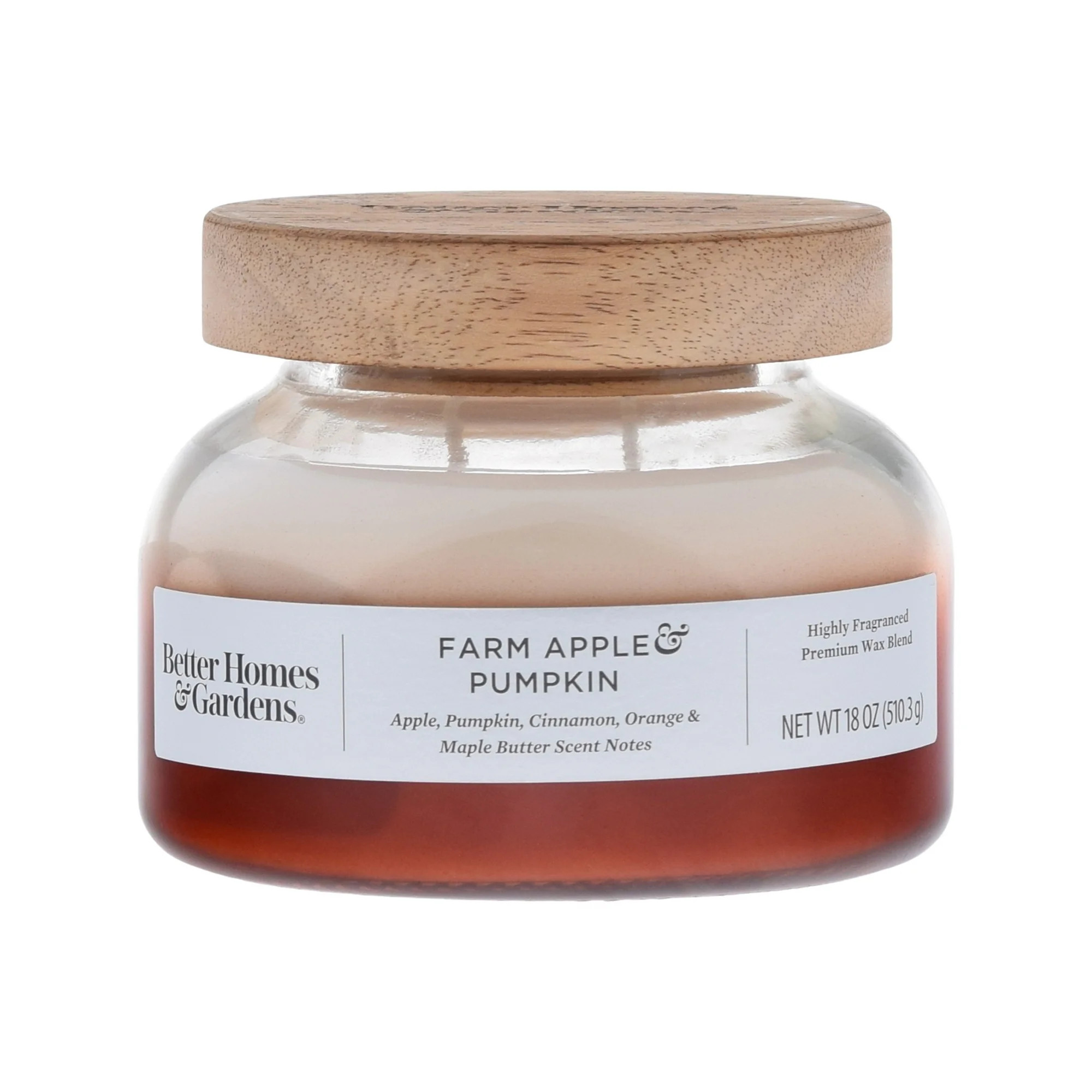 Better Homes & Gardens 18oz Farm Apple Pumpkin Scented Ombre 2-Wick Bell Jar Candle - Walmart.com | Walmart (US)