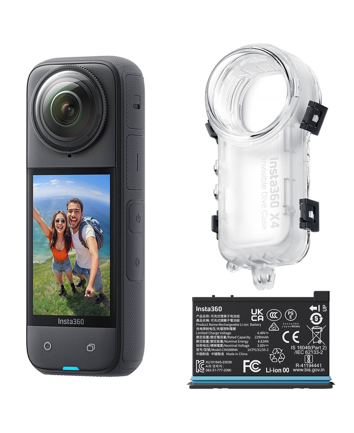 Insta360 X4 8K 360 Action Camera, Black, Bundle with Extra Battery and Invisible Dive Case - Black | Macy's