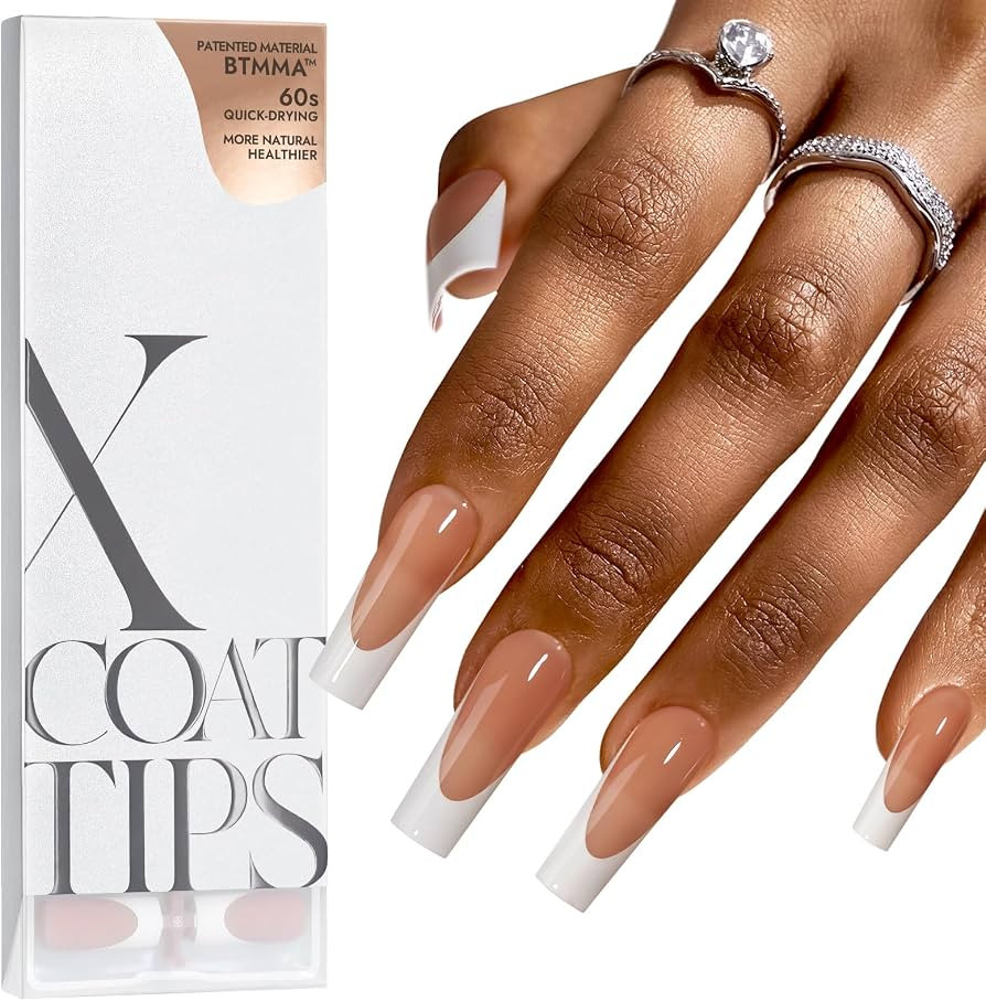BTArtboxnails XCOATTIPS French Tip Nails - Extra Long Press On Nails, 160 Pcs Brown Soft Gel Nail... | Amazon (US)