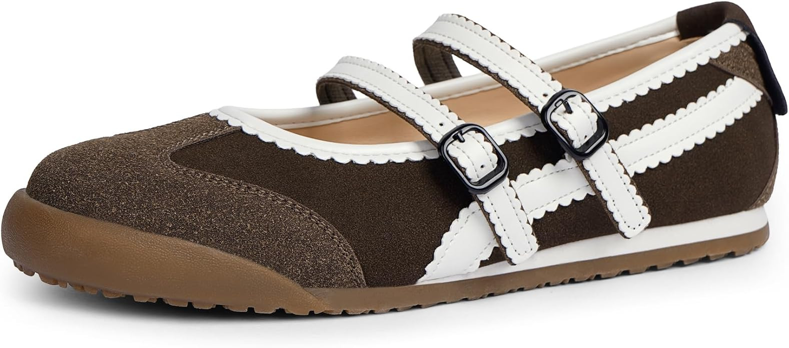 Tigeridea Mary Jane Sneakers Two Strap Rounded Toe Ballet Flats for Women | Mary Jane Shoes, Snea... | Amazon (US)