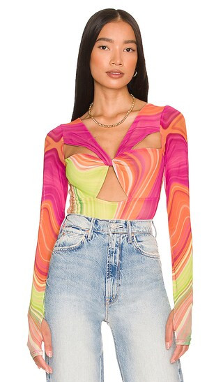 Roshni Top in Abstract Spring Wave | Revolve Clothing (Global)