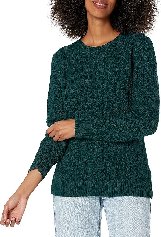 Amazon Essentials Women's Fisherman Cable Long-Sleeve Crewneck Sweater (Available in Plus Size) | Amazon (US)