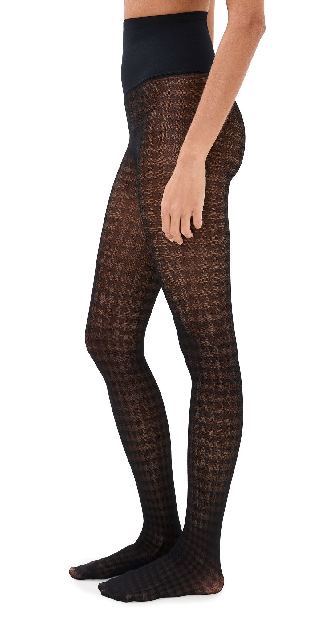 Commando Houndstooth Sheer Tights Black XL | Shopbop