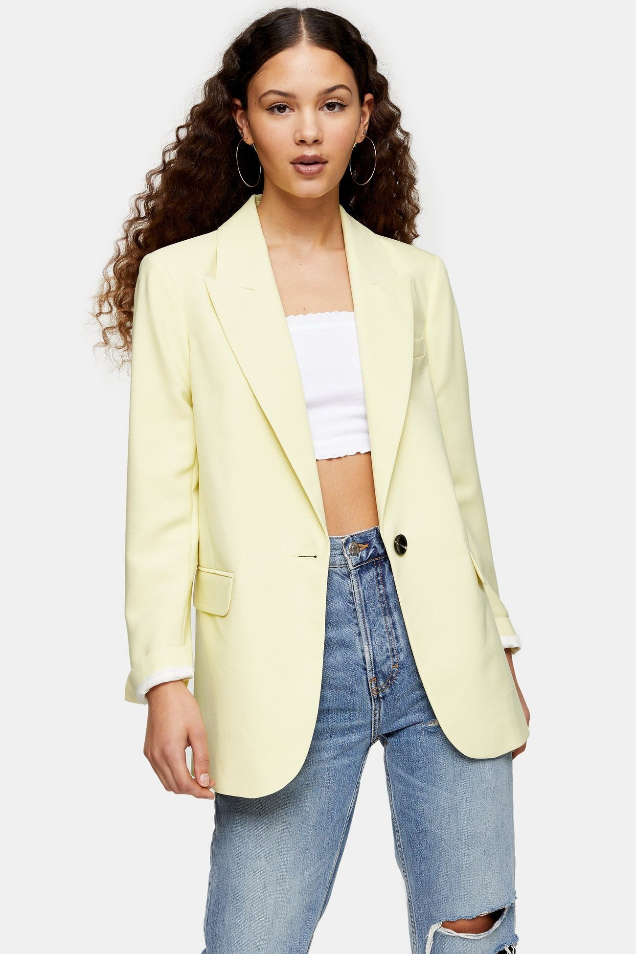CONSIDERED Yellow Single Breasted Suit Blazer | Topshop UK