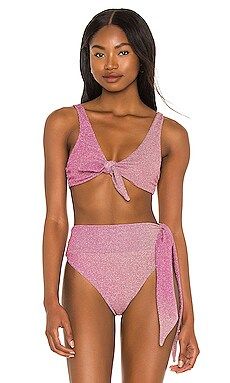 BEACH RIOT Grace Bikini Top in Pink Shine Ombre from Revolve.com | Revolve Clothing (Global)