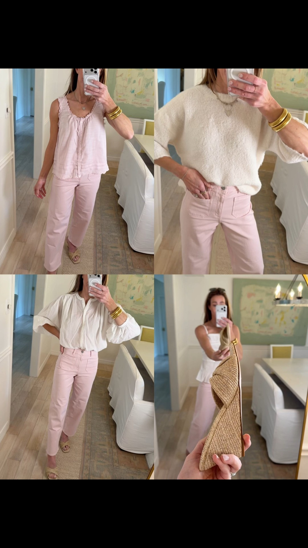 All of the ways I styled this pair of target pink denim. Valentine’s Day look. Wear now and wear later into spring transition and summer. These are the perfect length on me. I’m 5’6”. They have lots of stretch. Run tts. Wearing size 0 

#LTKOver40 #LTKootd #LTKmomlife