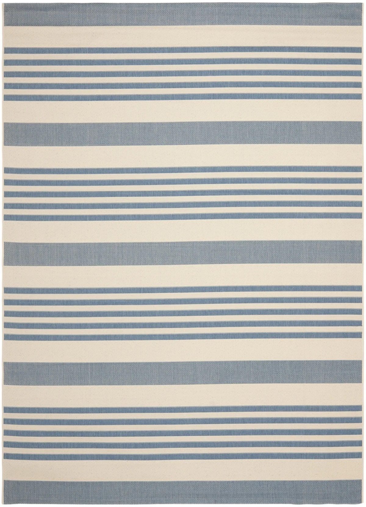 SAFAVIEH Courtyard Caroline Striped Indoor/Outdoor Area Rug, 9' x 12', Beige/Blue | Walmart (US)