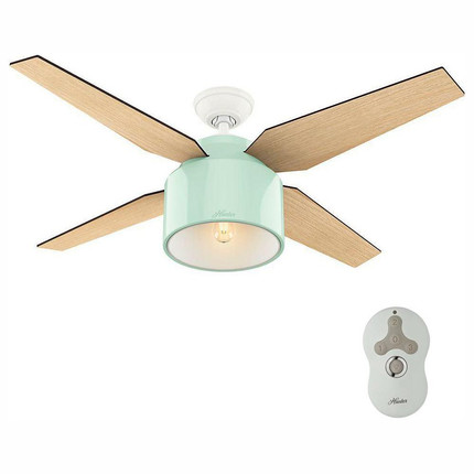 Click for more info about Hunter Cranbrook 52 in. Indoor Mint Ceiling Fan with LED Light-59258 - The Home Depot