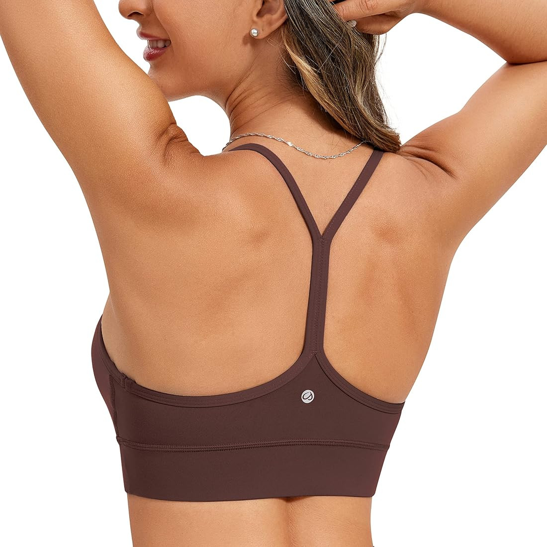 CRZ YOGA Womens Butterluxe Y-Back Racerback Sports Bra - Spaghetti Straps Wireless Scoop Neck Ath... | Amazon (US)