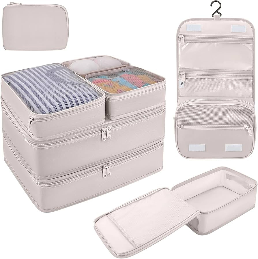 DIMJ Packing Cubes for Travel, 8 Pcs Travel Cubes for Suitcase Lightweight Travel Essential Bag w... | Amazon (US)
