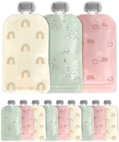 Hippypotamus Reusable Baby Food Pouches - 12 Pack - Baby Food Storage - Pouches Toddler - Refilla... | Amazon (US)