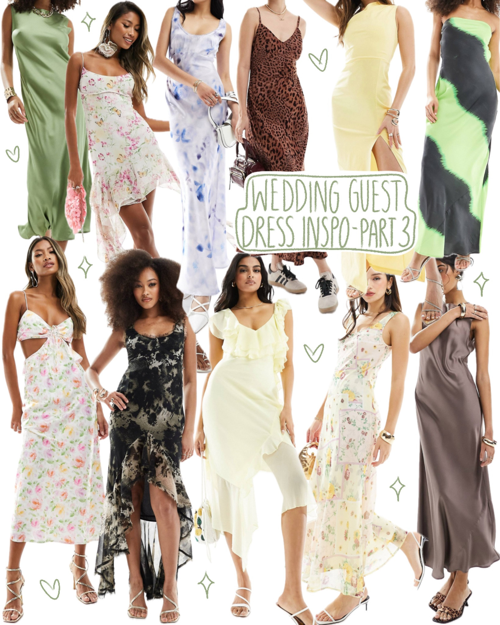 Wedding guest dress inspo-part 3!
Wedding guest dress, wedding guest outfit, summer dress, summer wedding, occasion dress, evening dress, wedding dress inspo, satin dress, floral dress, maxi dress, ruffle dresss

#LTKsummer #LTKuk #LTKwedding
