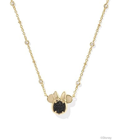 Kendra Scott Disney Kendra Scott Gold Minnie Mouse Short Pendant Necklace - Black Drusy | Dillard's