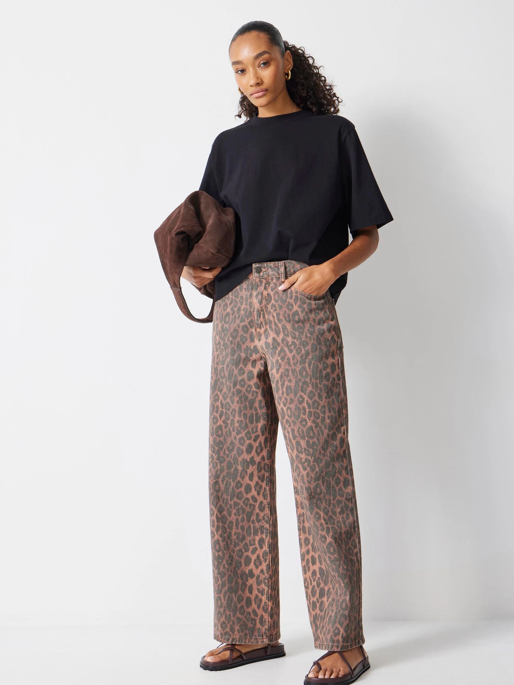 Buy Hush Animal Print Leopard Print Wide Leg Jeans from Next Ireland | Next EU