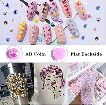 RODAKY 2000Pcs AB Gold Half Pearls for Crafts,Flatback Half Round Pearl for Nails,6 Sizes AB Gold... | Amazon (US)
