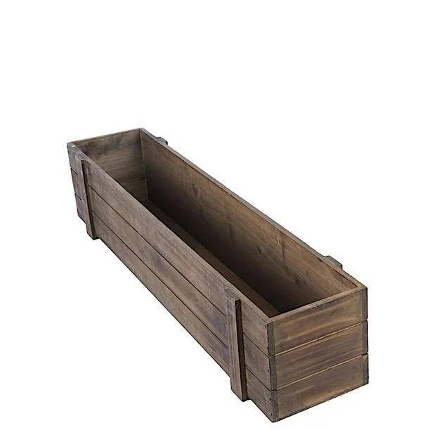BalsaCircle 30x6 in Dark Brown Wood Rustic Rectangular Box Planter Holders Centerpieces - Wedding... | Walmart (US)