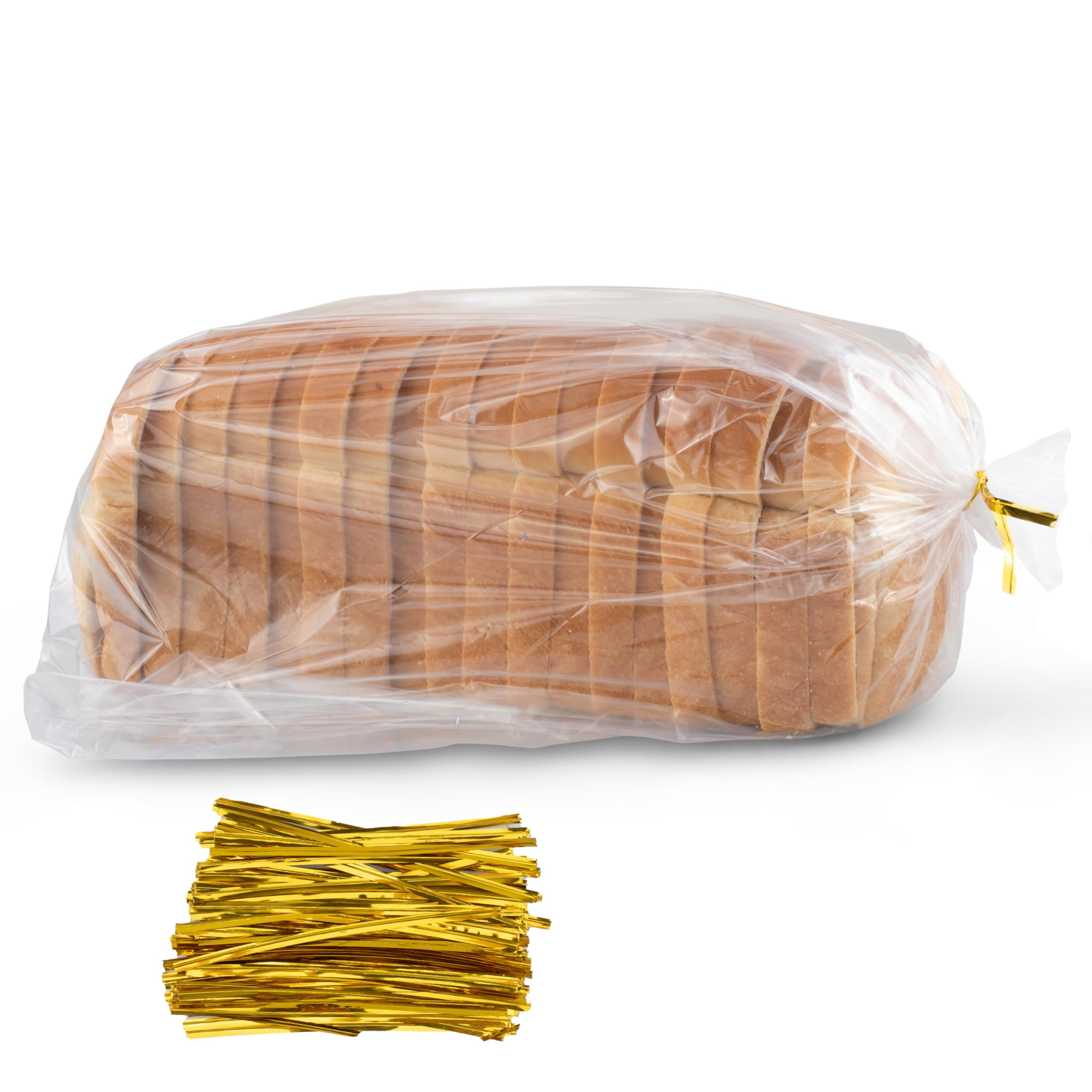 Bread Bags with Ties, Reusable,100 Clear Bags and 100 Ties, Bread Bags For Homemade Bread And Bak... | Amazon (US)