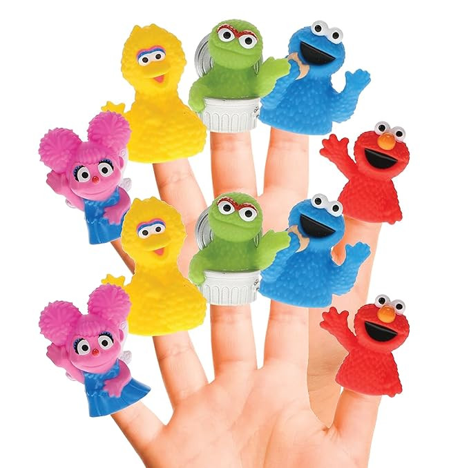 Sesame Street 10 Piece Finger Puppet Set - Party Favors, Educational, Bath Toys, Floating Pool To... | Amazon (US)