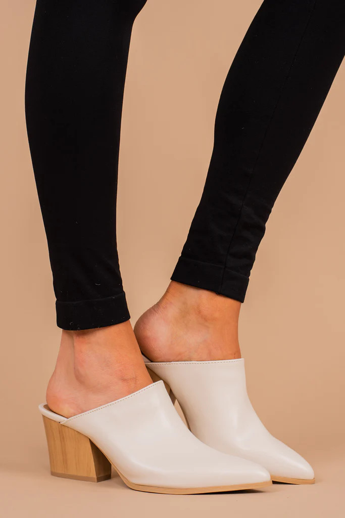 Sorry Not Sorry Off White Mules | The Mint Julep Boutique