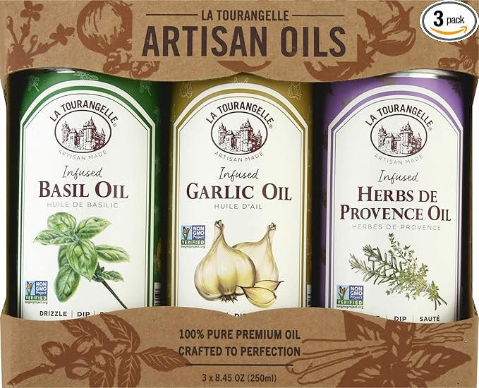 La Tourangelle Infused Trio of Oils - Infused Herbs de Provence Oil, Infused Garlic Oil, Infused ... | Amazon (US)