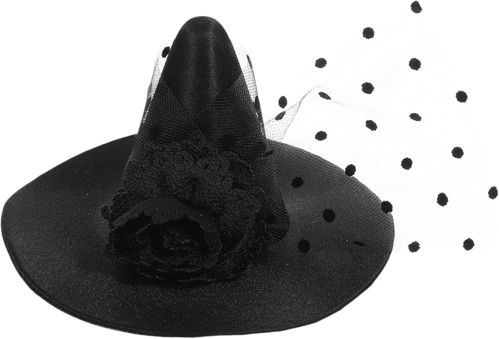 Small Witch Hat Retro Black Witch Flower Hair Clip Decorative Halloween Hair Accessories for Part... | Amazon (US)